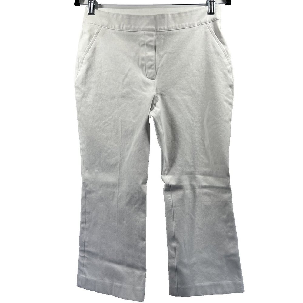 Spanx Women's Pants Size Medium White‎ Boot Cut Pull On Slimming Stretch Cropped
